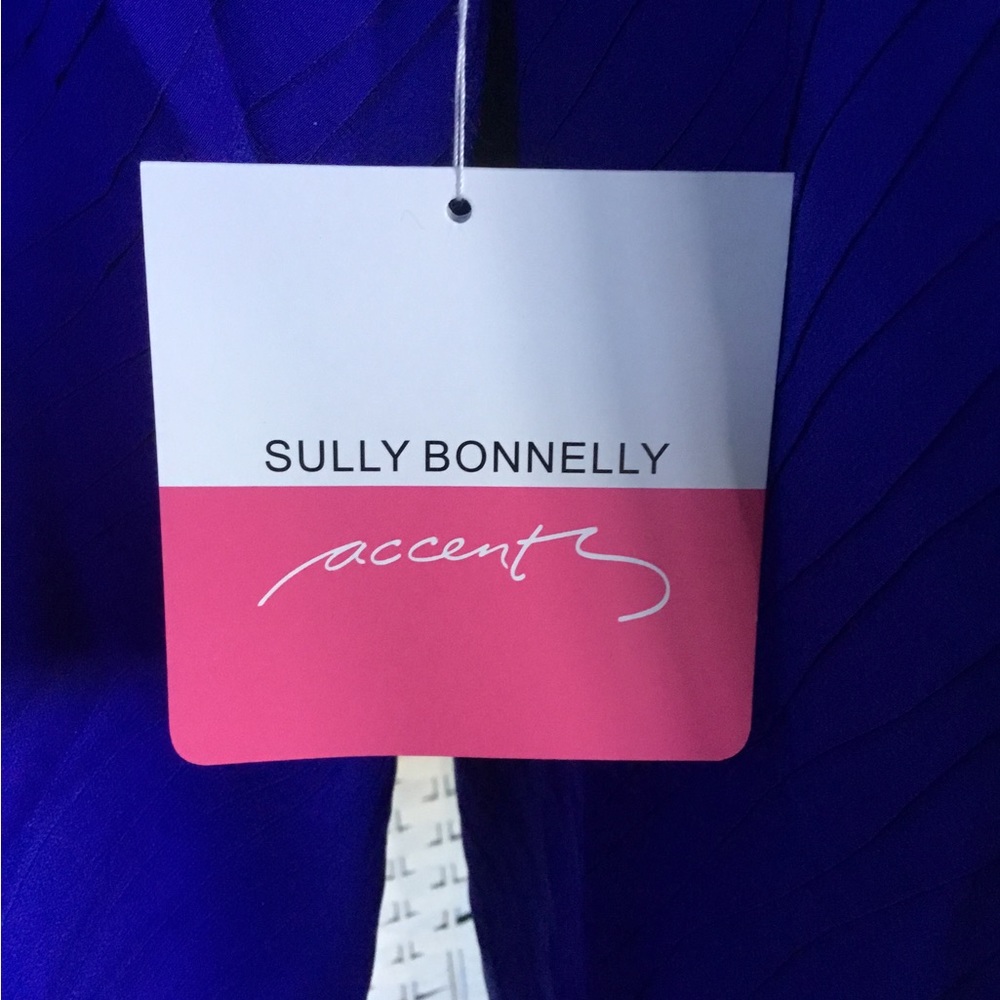 Vtg Sully Bonnelly Blue & Black Silk Dress Jacket Vintage Blazer 18 W 18W New - Picture 14 of 14
